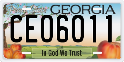 GA license plate CEO6011
