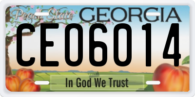 GA license plate CEO6014