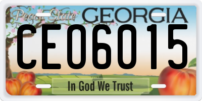 GA license plate CEO6015