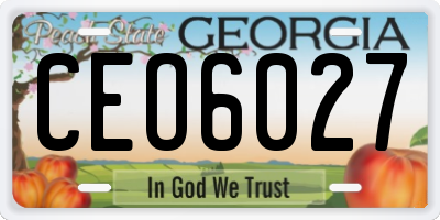 GA license plate CEO6027