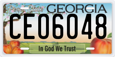GA license plate CEO6048