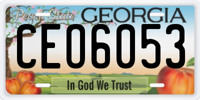 GA license plate CEO6053