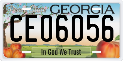 GA license plate CEO6056