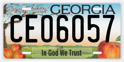 GA license plate CEO6057