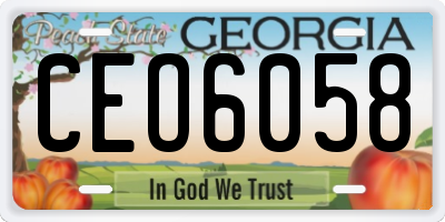 GA license plate CEO6058