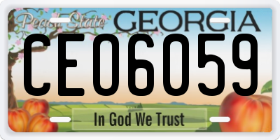 GA license plate CEO6059