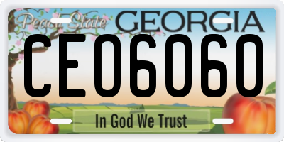 GA license plate CEO6060