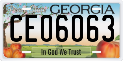 GA license plate CEO6063