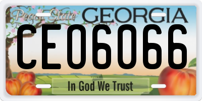 GA license plate CEO6066