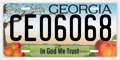 GA license plate CEO6068