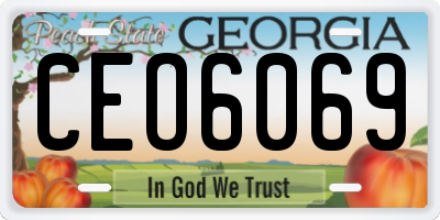 GA license plate CEO6069