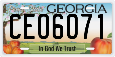 GA license plate CEO6071