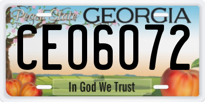 GA license plate CEO6072