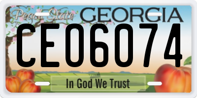 GA license plate CEO6074