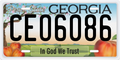 GA license plate CEO6086