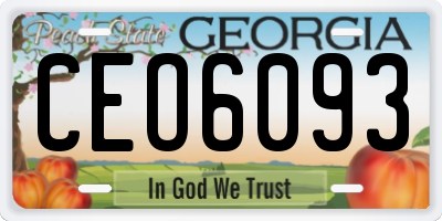 GA license plate CEO6093