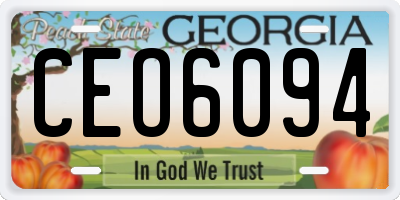 GA license plate CEO6094