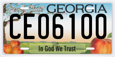 GA license plate CEO6100