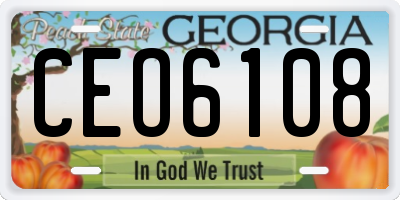 GA license plate CEO6108
