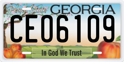 GA license plate CEO6109