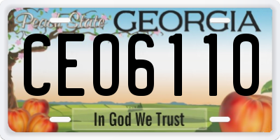 GA license plate CEO6110