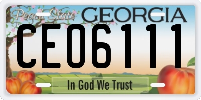 GA license plate CEO6111