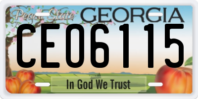 GA license plate CEO6115
