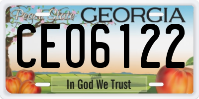 GA license plate CEO6122