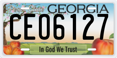 GA license plate CEO6127