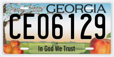 GA license plate CEO6129