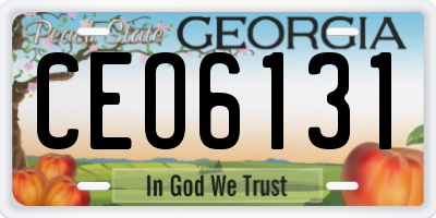 GA license plate CEO6131
