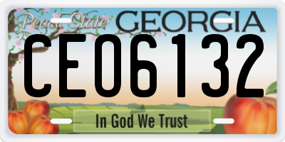 GA license plate CEO6132