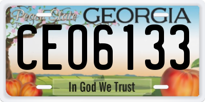 GA license plate CEO6133