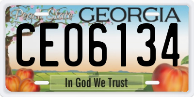 GA license plate CEO6134