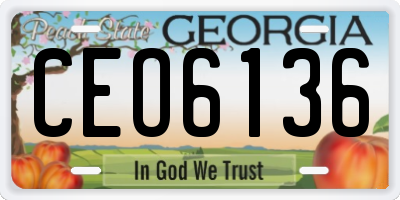 GA license plate CEO6136