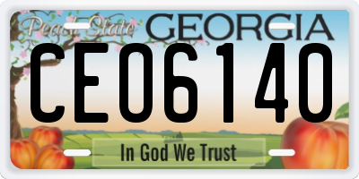 GA license plate CEO6140