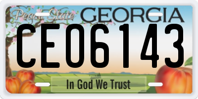 GA license plate CEO6143