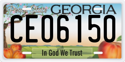 GA license plate CEO6150