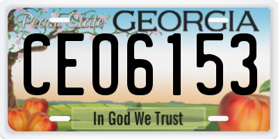 GA license plate CEO6153
