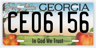 GA license plate CEO6156