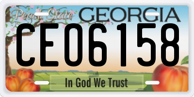 GA license plate CEO6158
