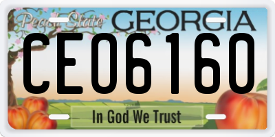 GA license plate CEO6160