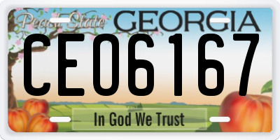 GA license plate CEO6167