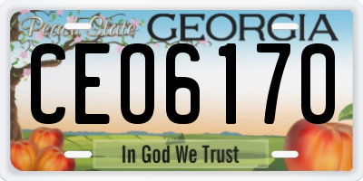 GA license plate CEO6170