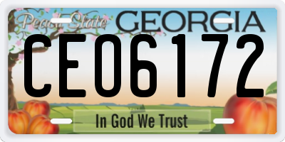 GA license plate CEO6172