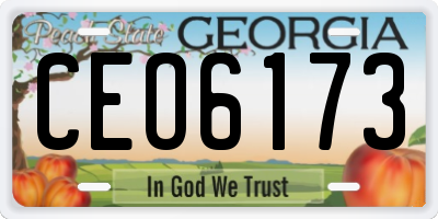 GA license plate CEO6173