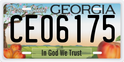 GA license plate CEO6175