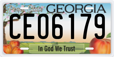 GA license plate CEO6179