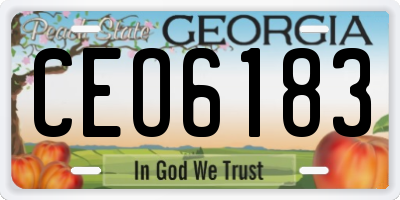 GA license plate CEO6183
