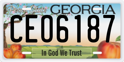 GA license plate CEO6187